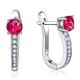 JO WISDOM Hoop Earrings,925 Sterling Silver AAA Cubic Zironia July Birthstone Created Ruby Oval Hoop Earrings with White Gold Plated,Jewellery for Women