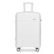 Kono Lightweight Polypropylene 55cm Cabin Suitcase TSA Lock 20" Carry On Hand Luggage with 4 Spinner Wheels 40L (White)