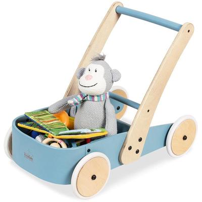Pinolino Lauflernwagen Fiete, blau, aus Holz beige Kinder Holzspielzeug