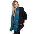 likemary Stripes Scarf 100% Merino Pure Wool Winter Scarf - Pashmina Stole Wrap - Ethical Gift - Handwoven Colourful Striped Turquoise Blue