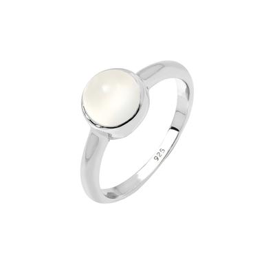 Elli - Trend Bandring Mondstein Edelstein 925 Silber Ringe 1 ct Damen (49.99 € / 1 ct)