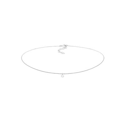 Elli - Choker Mondstein Anhänger Basic Trend 925 Silber Ketten 1 ct Damen