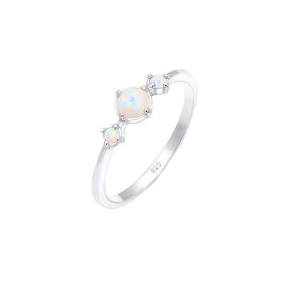 Elli Trend Bandring Trio Geo Vintage Opale 925 Silber 56 Damen
