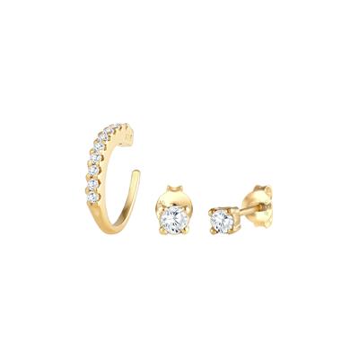 Elli Ohrringe Single Earcuff Zirkona Kristalle Trend 925 Silber goldfarben Damen