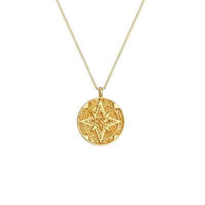 Elli Plättchen Coin Vintage Look Nordstern 925 Silber 60 Damen