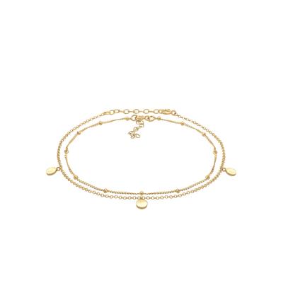 Elli Duo Set Kugelkette Plättchen Sommer 925 Silber goldfarben Damen Image