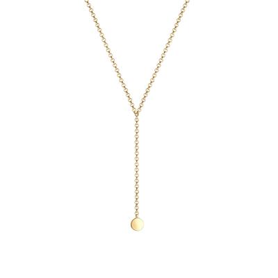 Elli - Choker Y-Kette Kreis Plättchen Geo 925 Silber Ketten 1 ct Damen