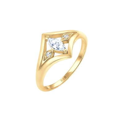 Elli - Bandring Zirkonia Marquise Vintage 925 Silber Ringe Damen