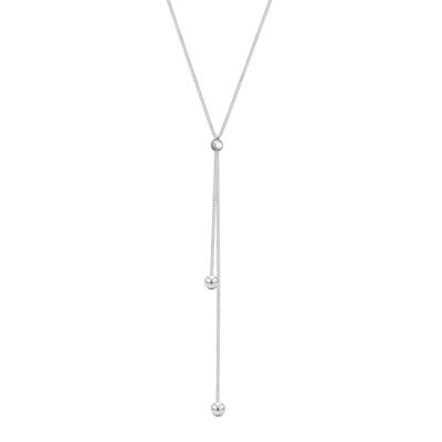 Elli - Y-Kette Kugel Ball Rund Verstellbar 925 Silber Ketten 1 ct Damen