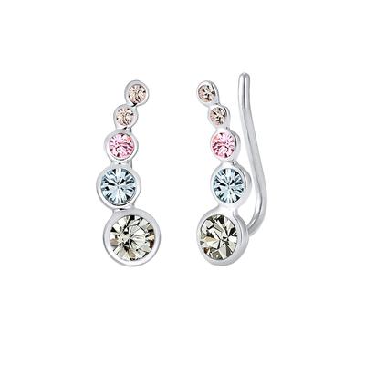 Elli Earclimber Geo Kristalle 925 Silber Hellblau Damen