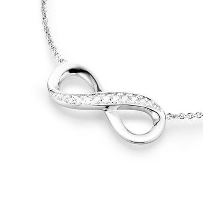 Smart Jewel - Collier filigran mit Infinityzeichen und Zirkonia, Silber 925 Ketten Damen