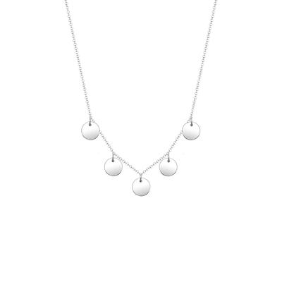 Elli - Kreis Geo Plättchen Minimal 925 Sterling Silber Ketten 1 ct Damen