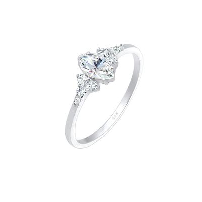 Elli - Funkelnd Marquise Kristalle 925 Silber Ringe 1 ct Damen