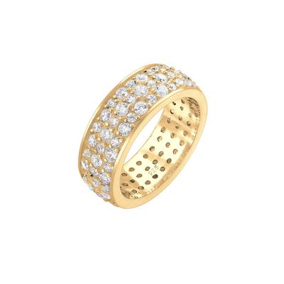 Elli PREMIUM Bandring Microsetting Zirkonia Kristall 925 Silber 52 Damen Image