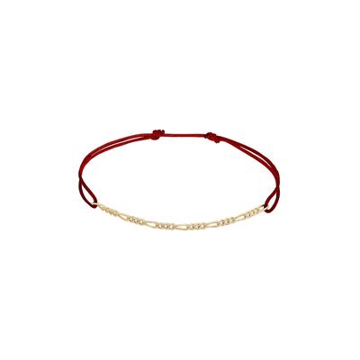 Elli - Figaro-Kette Rot Nylon Verstellbar 925 Silber Armbänder & Armreife Damen