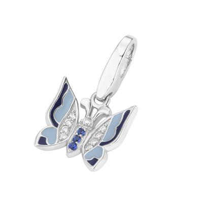 Giorgio Martello Milano - Charm Schmetterling, Silber 925 Charms & Kettenanhänger 1 ct Blau Damen