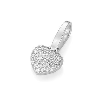 Giorgio Martello Milano - Charm Herz mit Zirkonia, Silber 925 Charms & Kettenanhänger 1 ct Weiss Damen