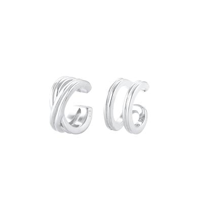 Elli Basic Set Earcuff Klemme Minimal Geo 925 Silber silberfarben Damen