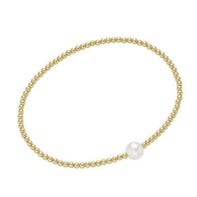 Smart Jewel - Armband Silber-Kugeln und Glasperle, Silber 925 Armbänder & Armreife 1 ct Gold Damen