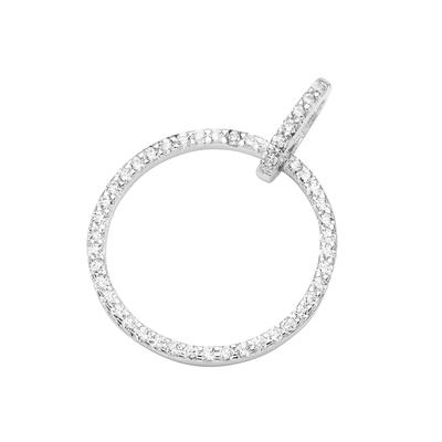 Giorgio Martello Milano - Charm Anhänger Kreis mit Zirkonia, Silber 925 Charms & Kettenanhänger 1 ct Weiss Damen