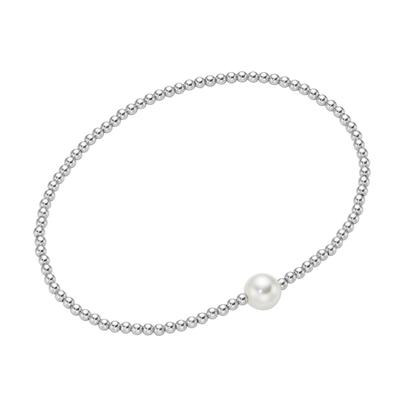 Smart Jewel - Armband Silber-Kugeln und Glasperle, Silber 925 Armbänder & Armreife 1 ct Silber Damen