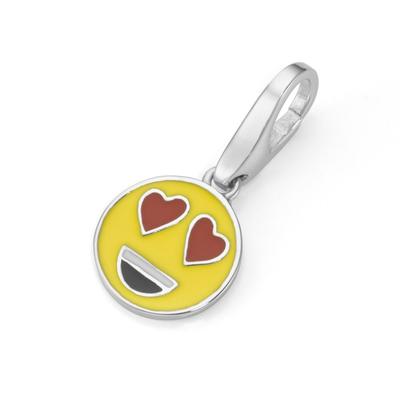 Giorgio Martello Milano - Charm Smiley mit Herzen als Augen, Silber 925 Charms & Kettenanhänger 1 ct Gold Damen