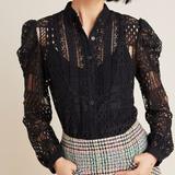 Anthropologie Tops | Anthropologie Cherie Lace Blouse | Color: Black | Size: 6