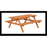 Longshore Tides Latham Rectangular 6 - Person 70" Long Outdoor Picnic Table Wood in Yellow | Wayfair 847110141AF446F583D36BBCA13E72B0