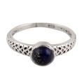 Royal Round,'Lapis Lazuli Solitaire Ring Crafted in India'