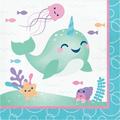 Creative Converting Narwhal Party Basic Paper Napkins in Blue/Indigo/Pink | Wayfair DTC345905NAP