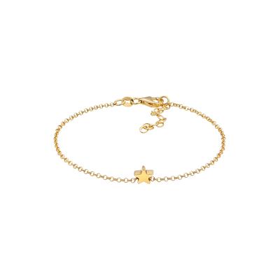 Elli Erbskette Stern Anhänger Astro Basic 925 Silber goldfarben Damen