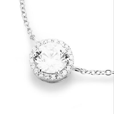 Smart Jewel Collier Traumhaft mit Zirkoniastein, Silber 925 45 cm Damen
