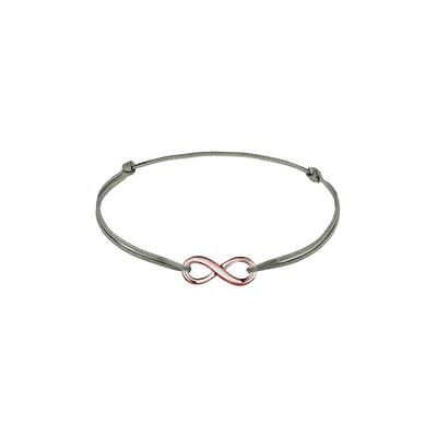 Elli Infinity Unendlichkeit Nylon Bändchen 925er Silber rosefarben Damen
