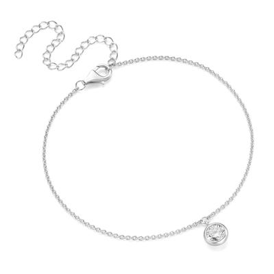 Smart Jewel - Fusskette elegant mit Zirkonia Stein, Silber 925 Ketten 1 ct Silber Damen