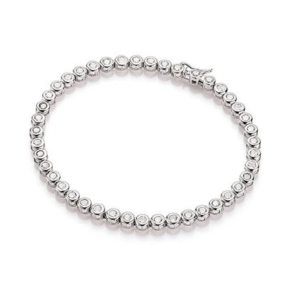 Smart Jewel Armband klassisch, mit Zirkonia Steine, Silber 925 18 cm Weiss Damen