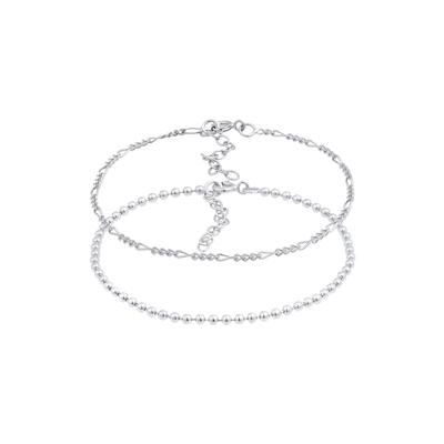 Elli - Armkettchen 2er Set Figaro Kugel Basic 925 Silber Armbänder & Armreife 1 ct Damen