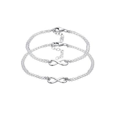 Elli - Mutter Kind Set Infinity Endlos Symbol 925 Silber Armbänder & Armreife 1 ct Damen