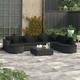 Salon de jardin 8 pcs avec coussins R�sine tress�e Noir - Vidaxl