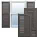 Ekena Millwork 14 1/2 W x 27 H Lifetime Vinyl TailorMade Cathedral Top Center Mullion Open Louver Shutters w/Shutter-Loks (Per Pair) Musket Brown