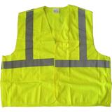 Boston Industrial Safety Vest Lime Green with Reflective Stripes Class 2 Velcro Tear Away 5 Point - Size XL