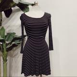 American Eagle Outfitters Dresses | American Eagle Striped Skater Dress | Color: Black/White | Size: Xs