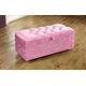 Ottoman Storage Blanket Toy Box Chest of Drawers Crushed Velvet Bench Stool (Pink)