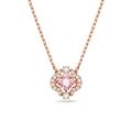 Swarovski Sparkling Dance necklace, Clover, Pink, Rose gold-tone plated