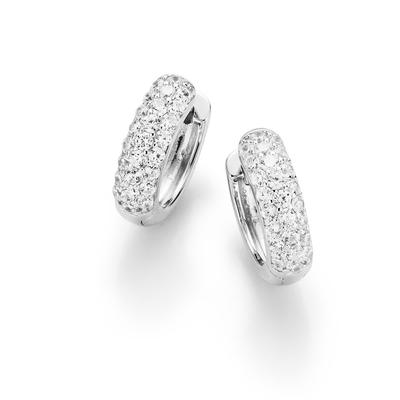 Giorgio Martello Milano Creolen mit Zirkonia Steinen, Silber 925 Onesize Damen