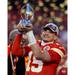 Patrick Mahomes Kansas City Chiefs Unsigned AFC Champions Trophy Photograph