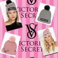 Victoria's Secret Accessories | 2 New Vs Winter Hats Beanie Pink Grey Pom Pom | Color: Gray/Pink | Size: Os