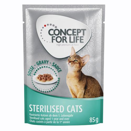 48x85g Sterilised Cats in Soße Concept for Life Katzenfutter nass