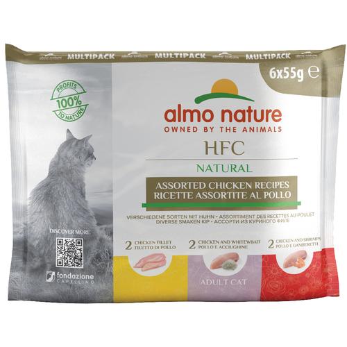 24 x 55g Pouch 3 Sorten Huhn Almo Nature Classic Katzenfutter nass