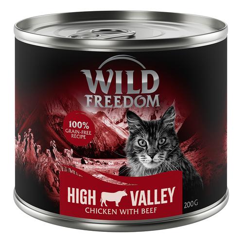 12 x 200g Adult High Valley Rind&Huhn Wild Freedom Katzenfutter