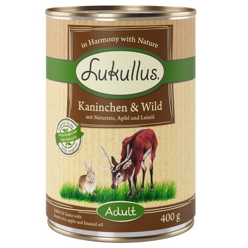 6x400g Naturkost Adult Kaninchen&Wild Lukullus Hundefutter